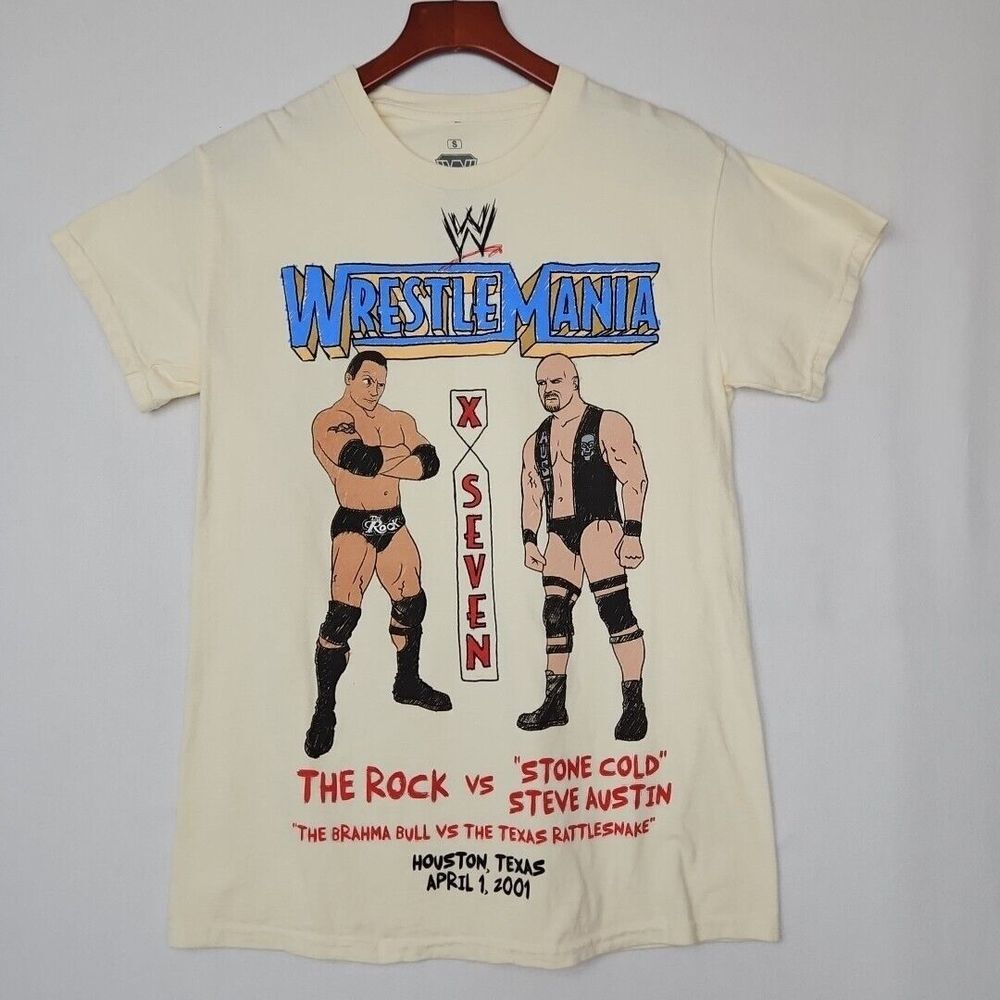 Wrestlemania 2001 X-Seven The Rock vs.‎ Stone Cold Men's Size Small New